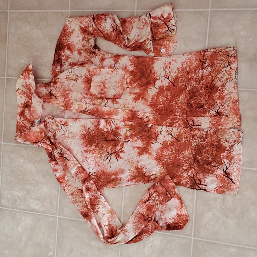 Vintage slick button up dress shirt